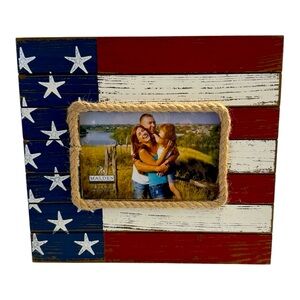 Malden Patriotic 4x6 American Flag Photo Frame -NEW!